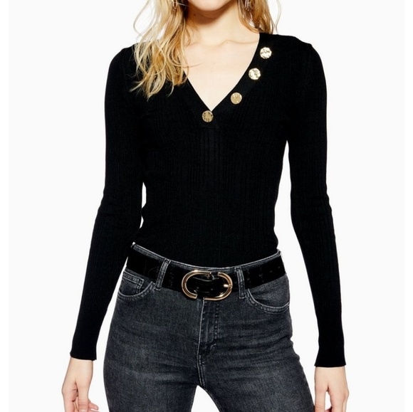 Topshop Sweaters - Women's Topshop Hammered Button Sweater